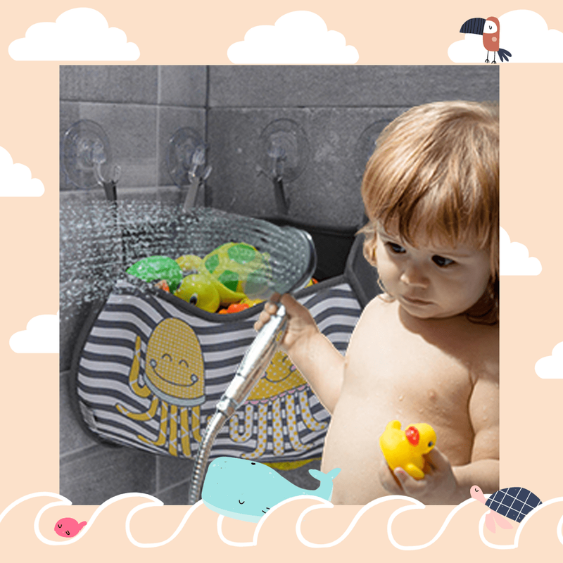 Baby Bathroom Mesh Bag Sucker Design For Bath Toys Babies Kids